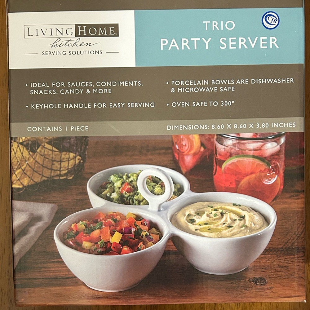Trio Party Server - White Porcelain